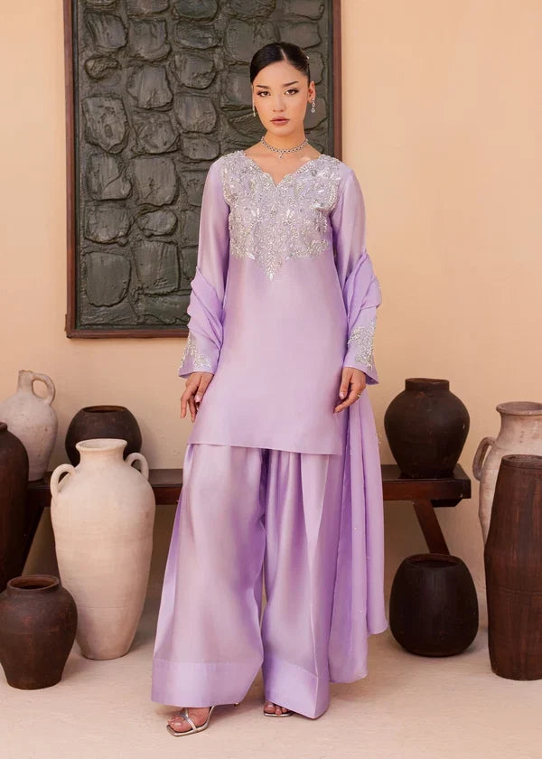 Crimson luxury pret ensemble by Uzman Yasen