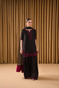 Ruby formal farshi shalwar by Uzman Yasen